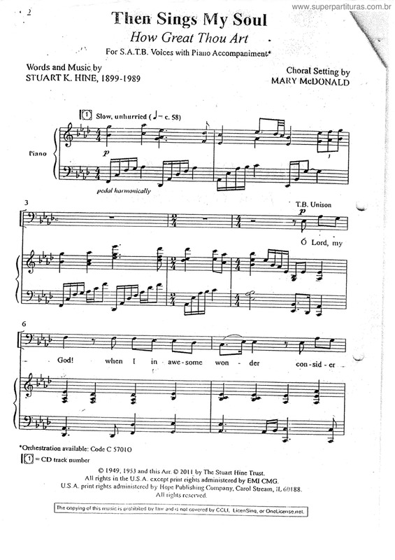 Partitura da música Grandioso És Tu v.30