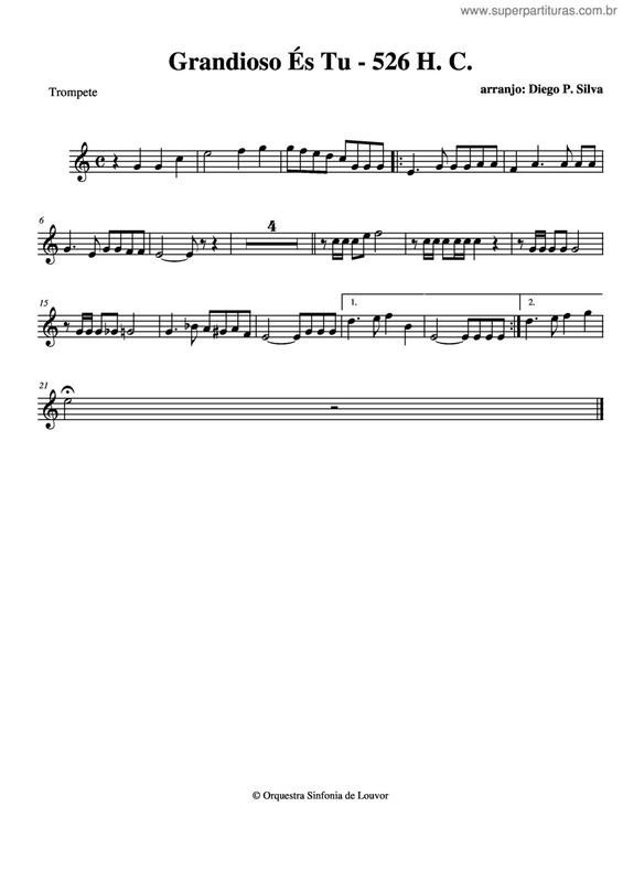 Partitura da música Grandioso És Tu v.5