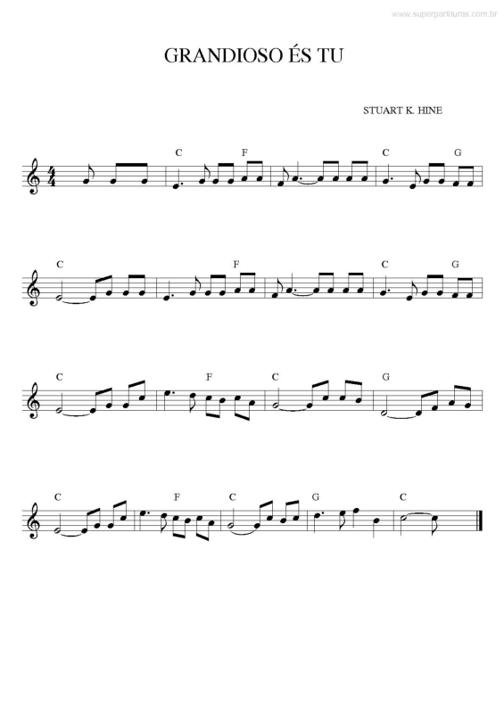 Partitura da música Grandioso És Tu