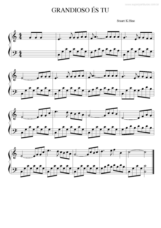 Partitura da música Grandioso És Tuu