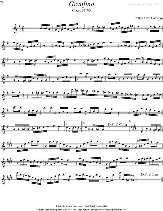 Partitura da música Granfino