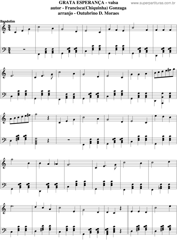 Partitura da música Grata Esperança v.3