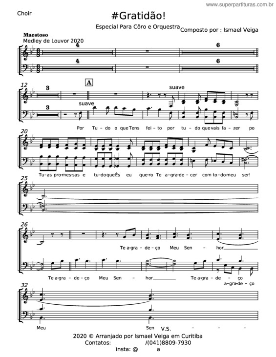 Partitura da música Gratidão v.18