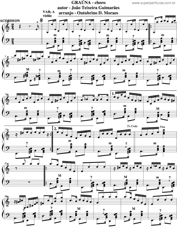 Partitura da música Graúna v.3