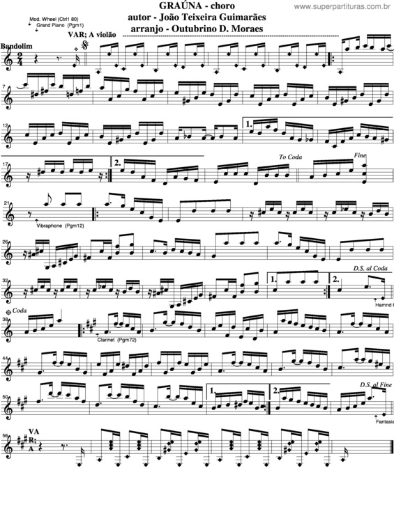 Partitura da música Graúna v.4