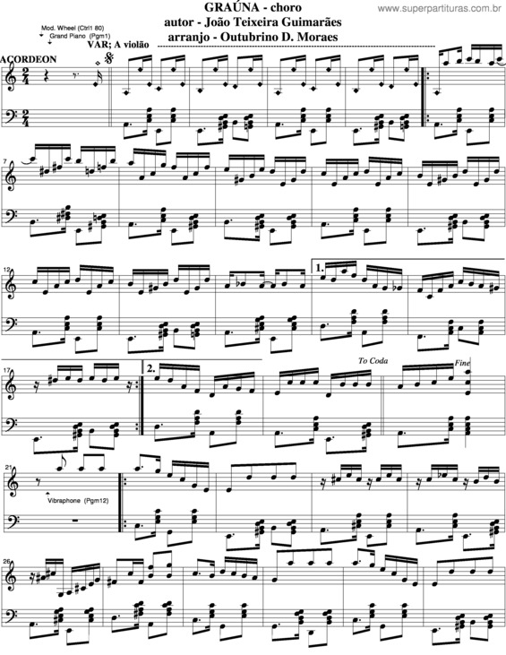 Partitura da música Graúna v.5