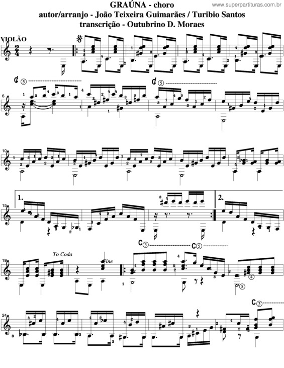 Partitura da música Graúna v.6