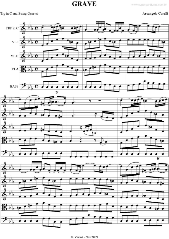 Partitura da música Grave