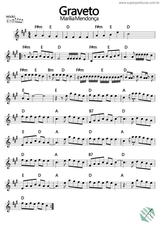 Partitura da música Graveto