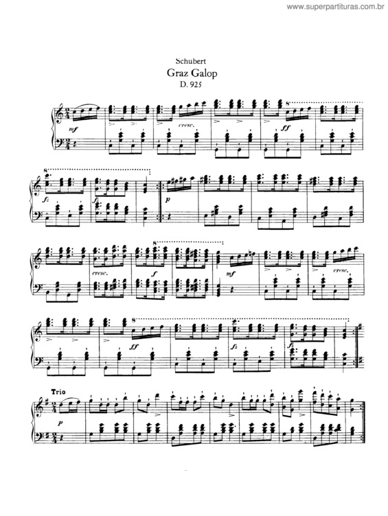 Partitura da música Graz Galop