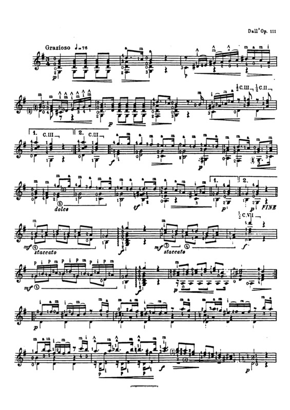 Partitura da música Grazioso Op 111