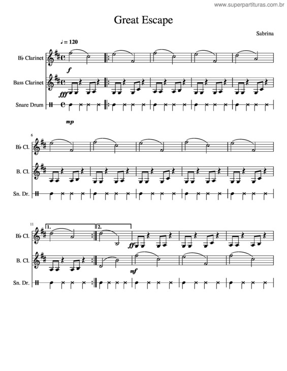 Partitura da música Great Escape v.2