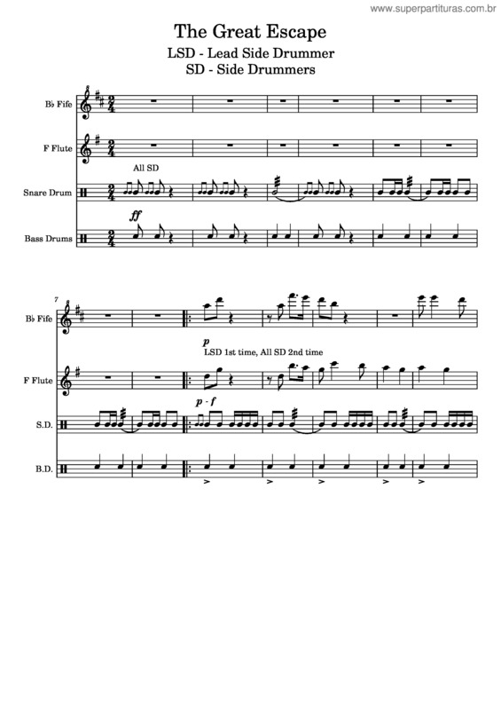 Partitura da música Great Escape v.3