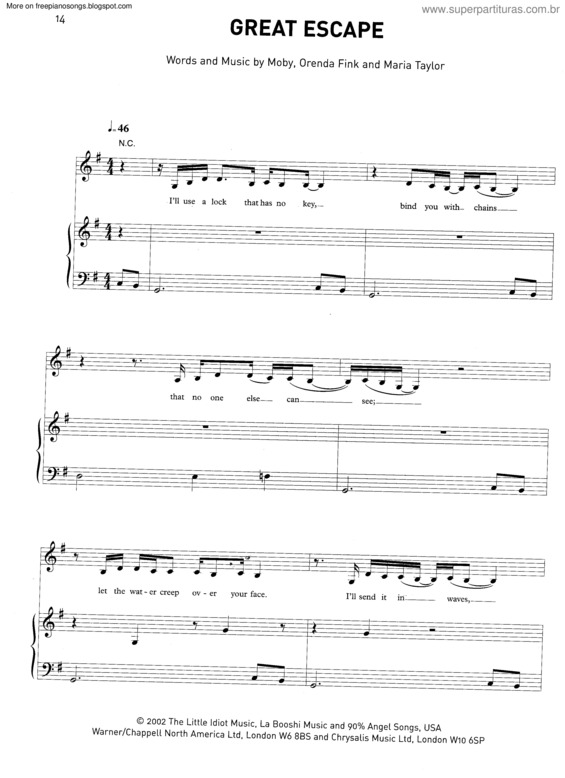 Partitura da música Great Escape