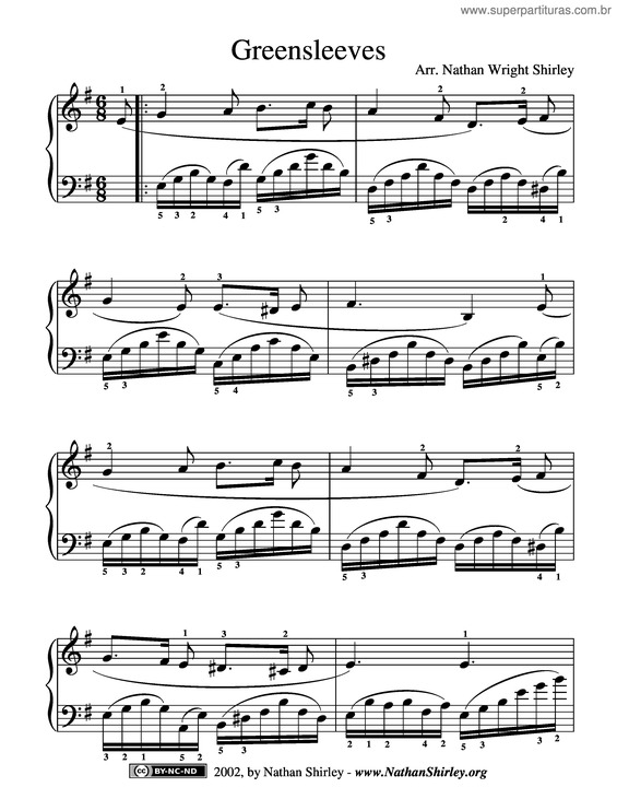 Partitura da música Greensleeves v.9