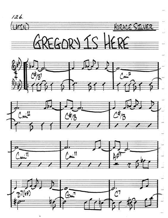 Partitura da música Gregory Is Here v.8