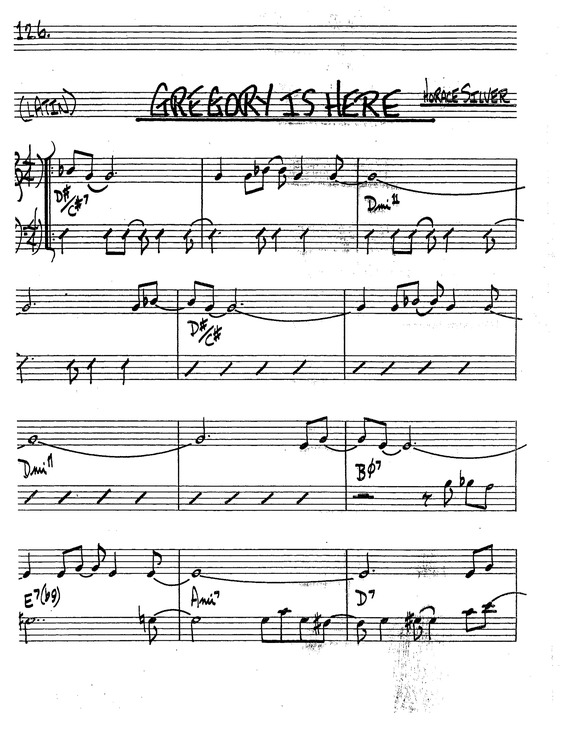 Partitura da música Gregory Is Here v.9