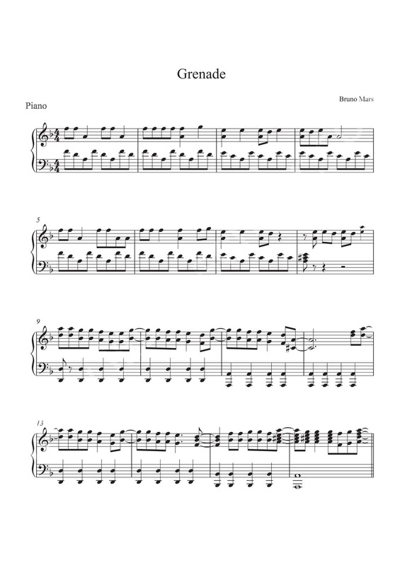 Partitura da música Grenade v.3