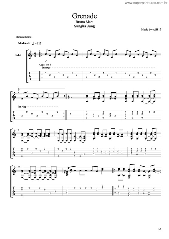 Partitura da música Grenade