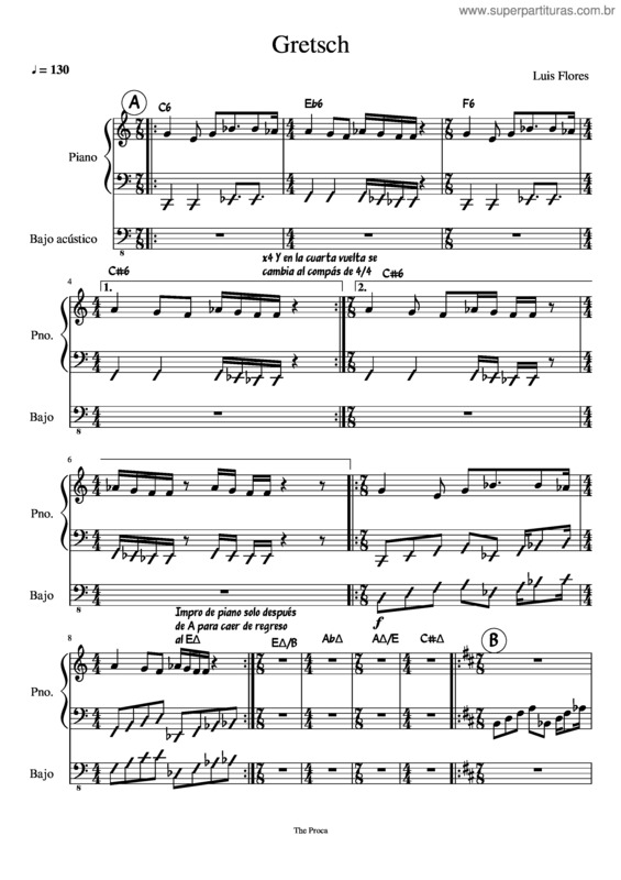 Partitura da música Gretsch