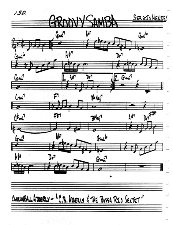 Partitura da música Groovy Samba v.3