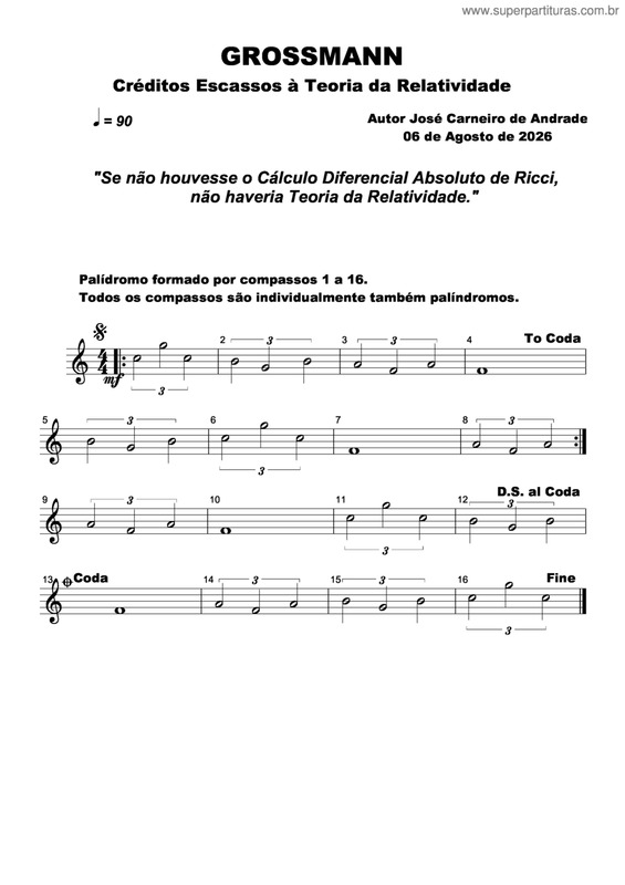 Partitura da música Grossmann