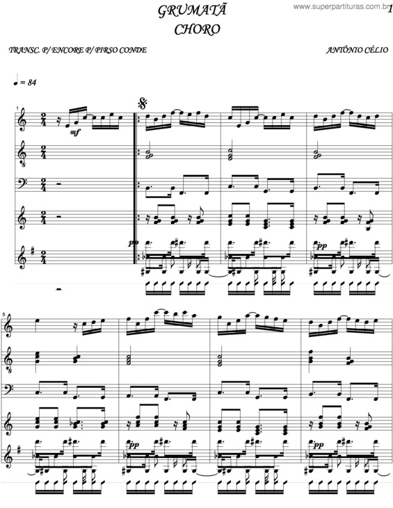 Partitura da música Grumatã