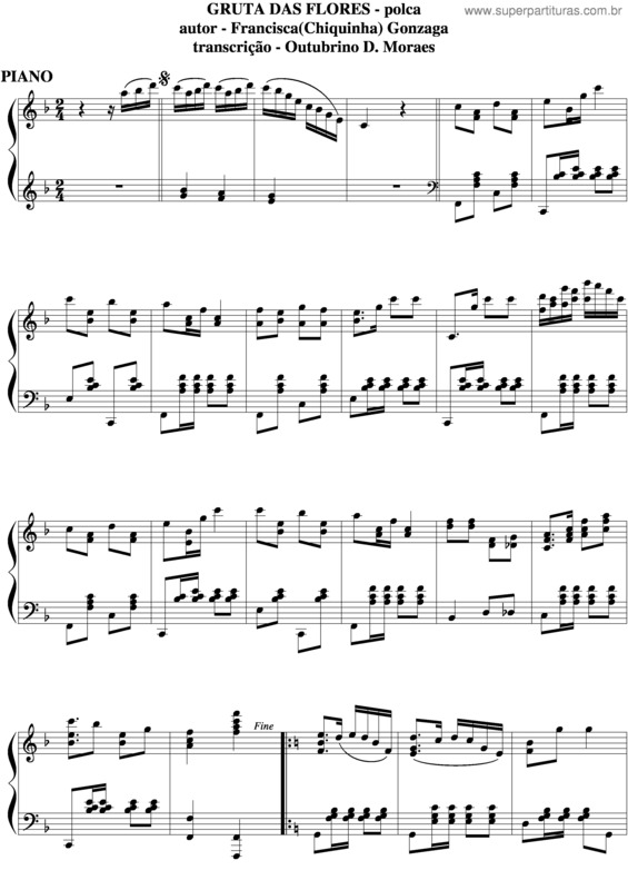 Partitura da música Gruta Das Flores