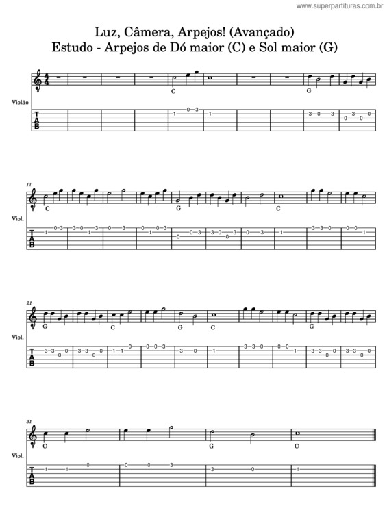 Partitura da música Gtr46–M5 – Luz, Câmera, Arpejos!  Avançado