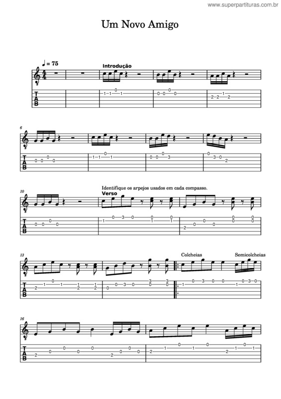 Partitura da música Gtr82–M8 Um Novo Amigo