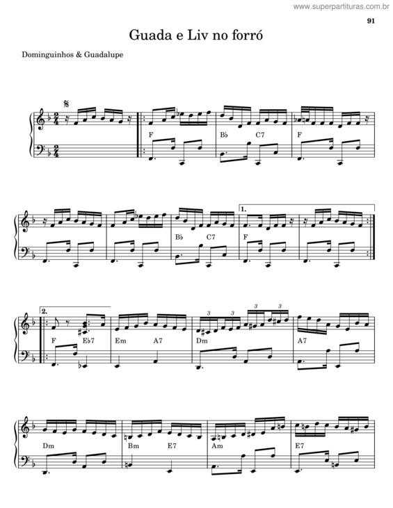 Partitura da música Guada E Liv No Forró – Dominguinhos E Guadalupe v.2