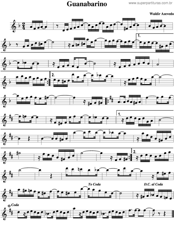 Partitura da música Guanabarino