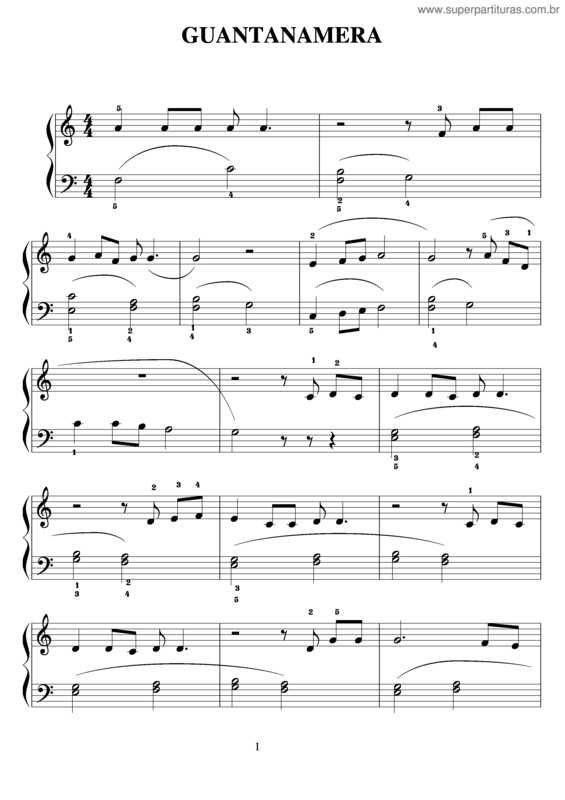 Partitura da música Guantanamera v.2