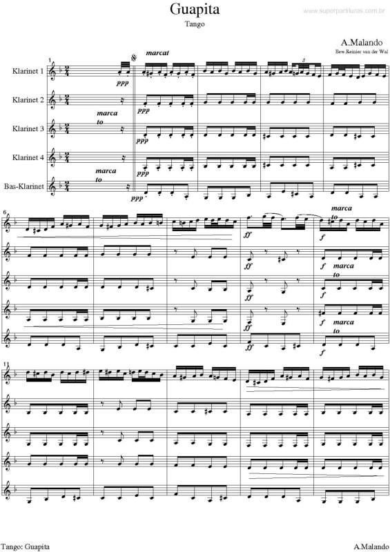 Partitura da música Guapita