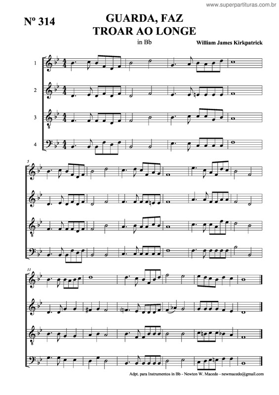 Partitura da música Guarda, Faz Troar Ao Longe v.2