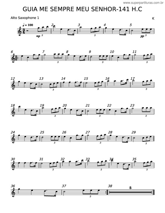 Partitura da música Guia–Me Sempre, Meu Senhor – J. M. Black