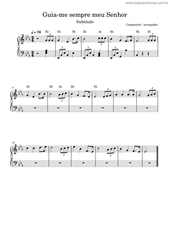Partitura da música Guia–Me Sempre Meu Senhor