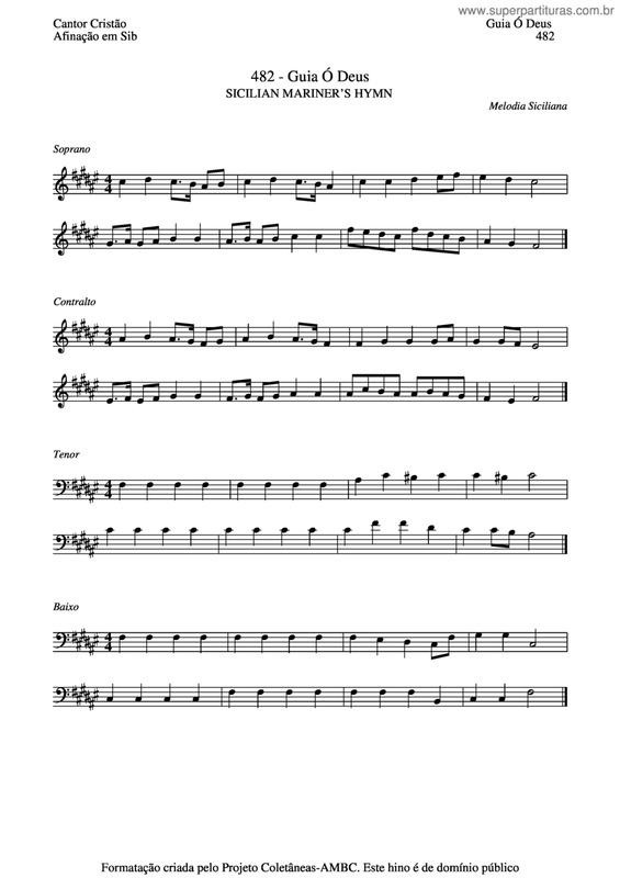 Partitura da música Guia Ó Deus v.2