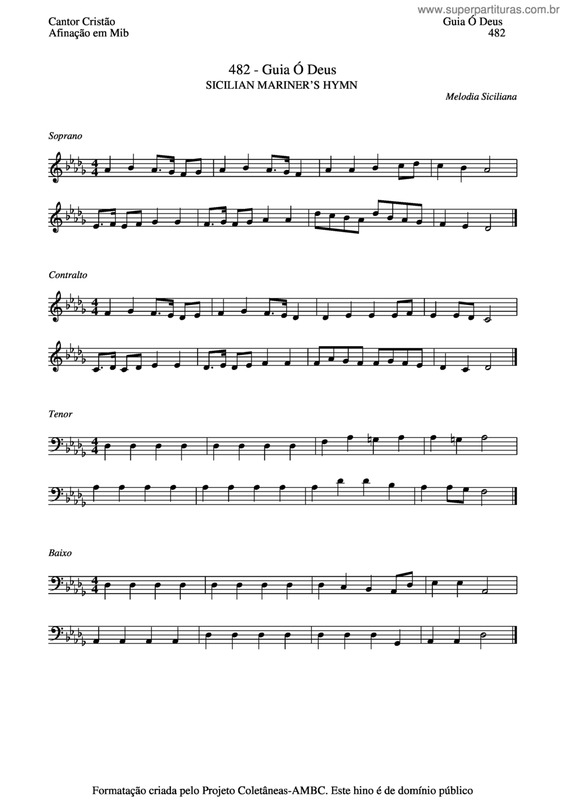 Partitura da música Guia Ó Deus v.3