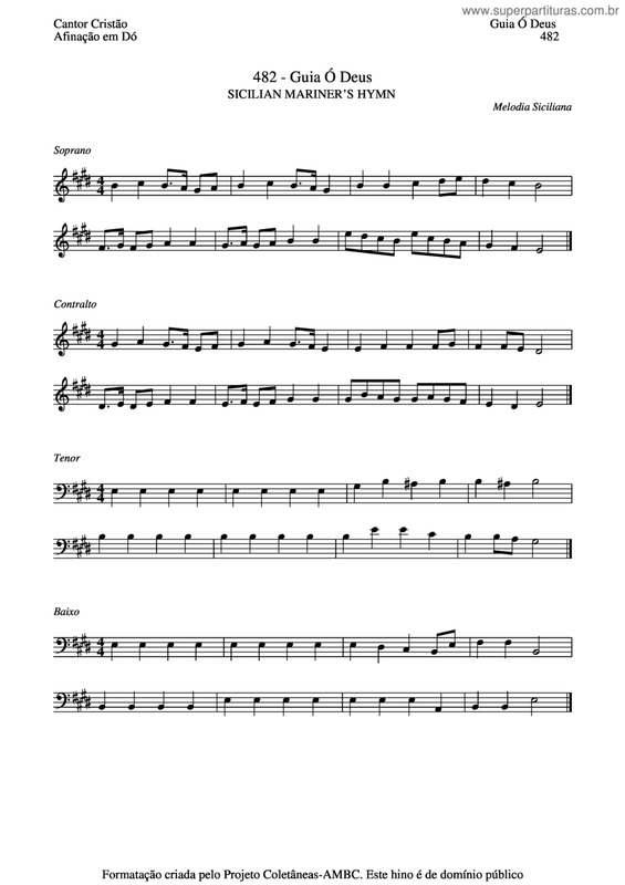 Partitura da música Guia Ó Deus