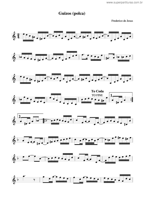 Partitura da música Guizos