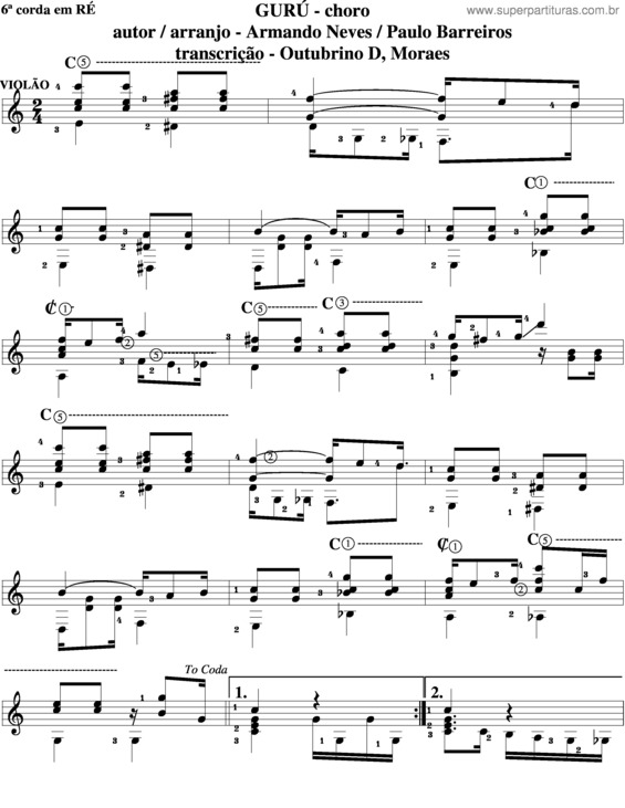 Partitura da música Gurú