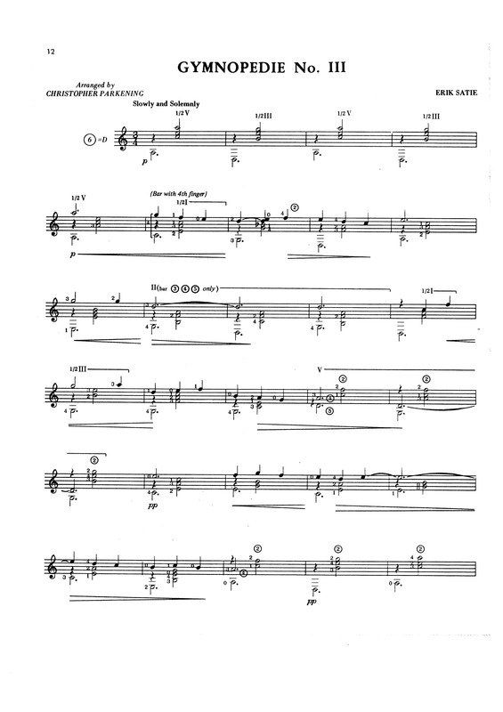 Partitura da música Gymnopedie Nº3