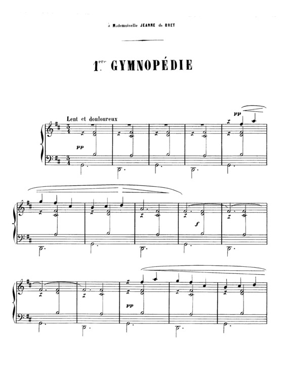 Partitura da música Gymnopédie No.1