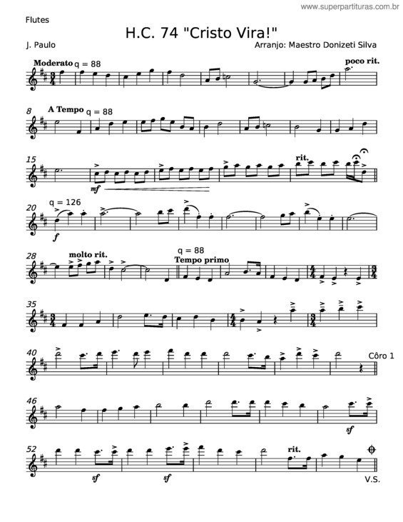 Partitura da música H.C. 74 Cristo Virá! – Macalão, Paulo Leivas v.4