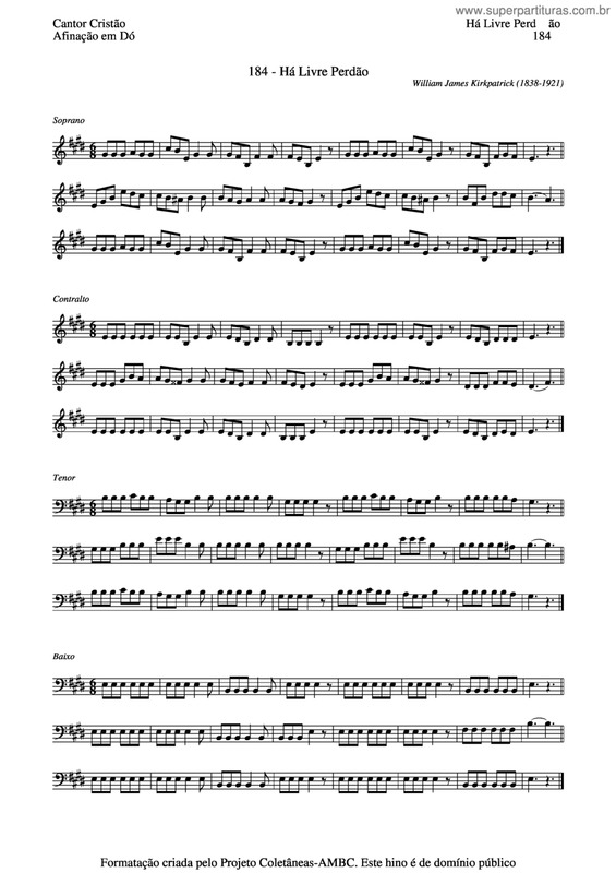 Partitura da música Há Livre Perdão v.2