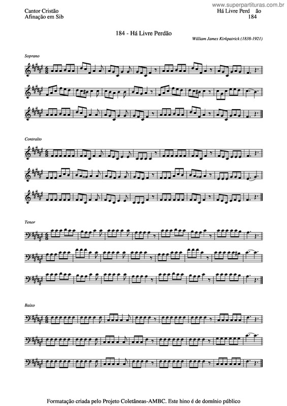 Partitura da música Há Livre Perdão v.3