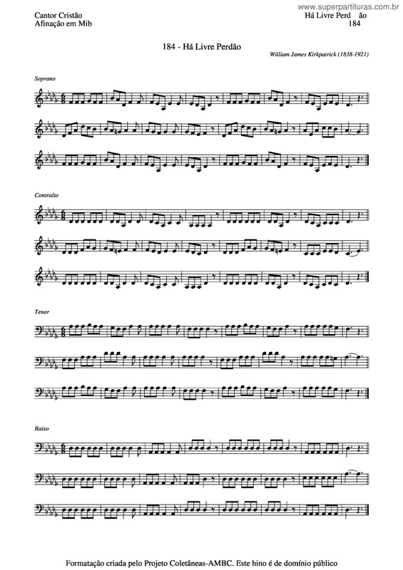 Partitura da música Há Livre Perdão v.4