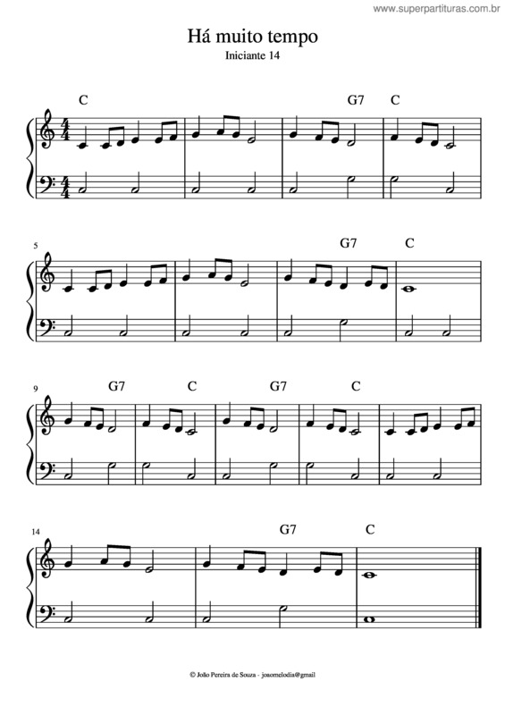 Partitura da música Há Muito Tempo