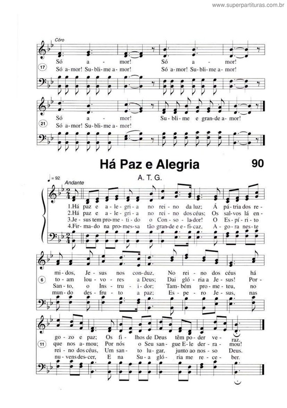 Partitura da música Há Paz E Alegria